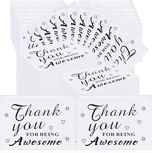 Sweetude 100 bolsas de maquillaje inspiradoras a granel, regalos a granel You Are Braver Awesome Eva, bolsas de maquillaje cosméticos con