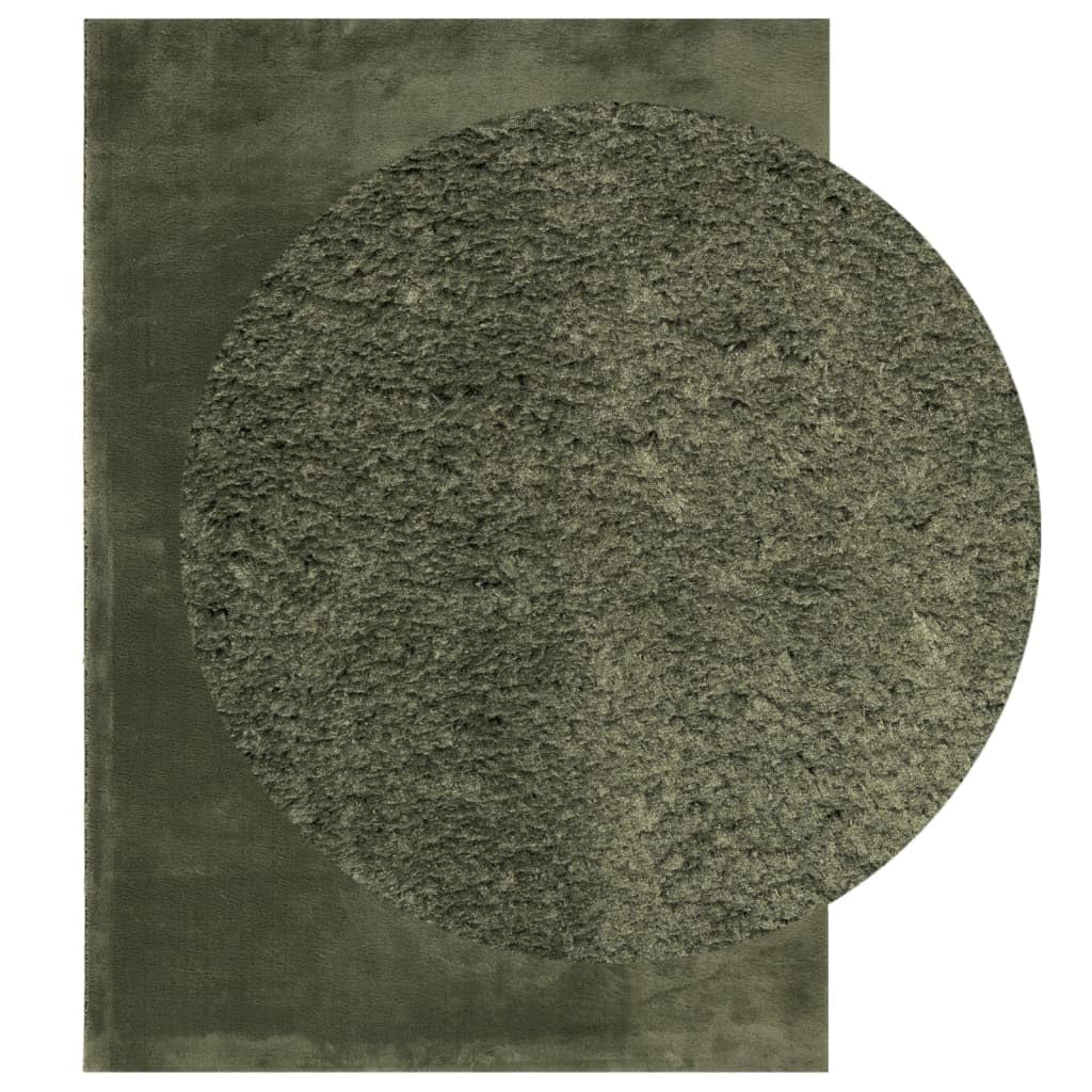 vidaXL Tapis à Poils Courts Doux et Lavable, Moquette de Sol, Tapis de Zone, Carpette de Salon Salle de Séjour Chambre, Moderne, Vert Forêt 120x170 cm