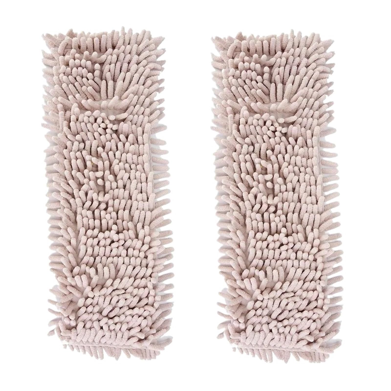 Tête vadrouille anti-poussière beige en microfibre lavable pour balai plat et grand séjour