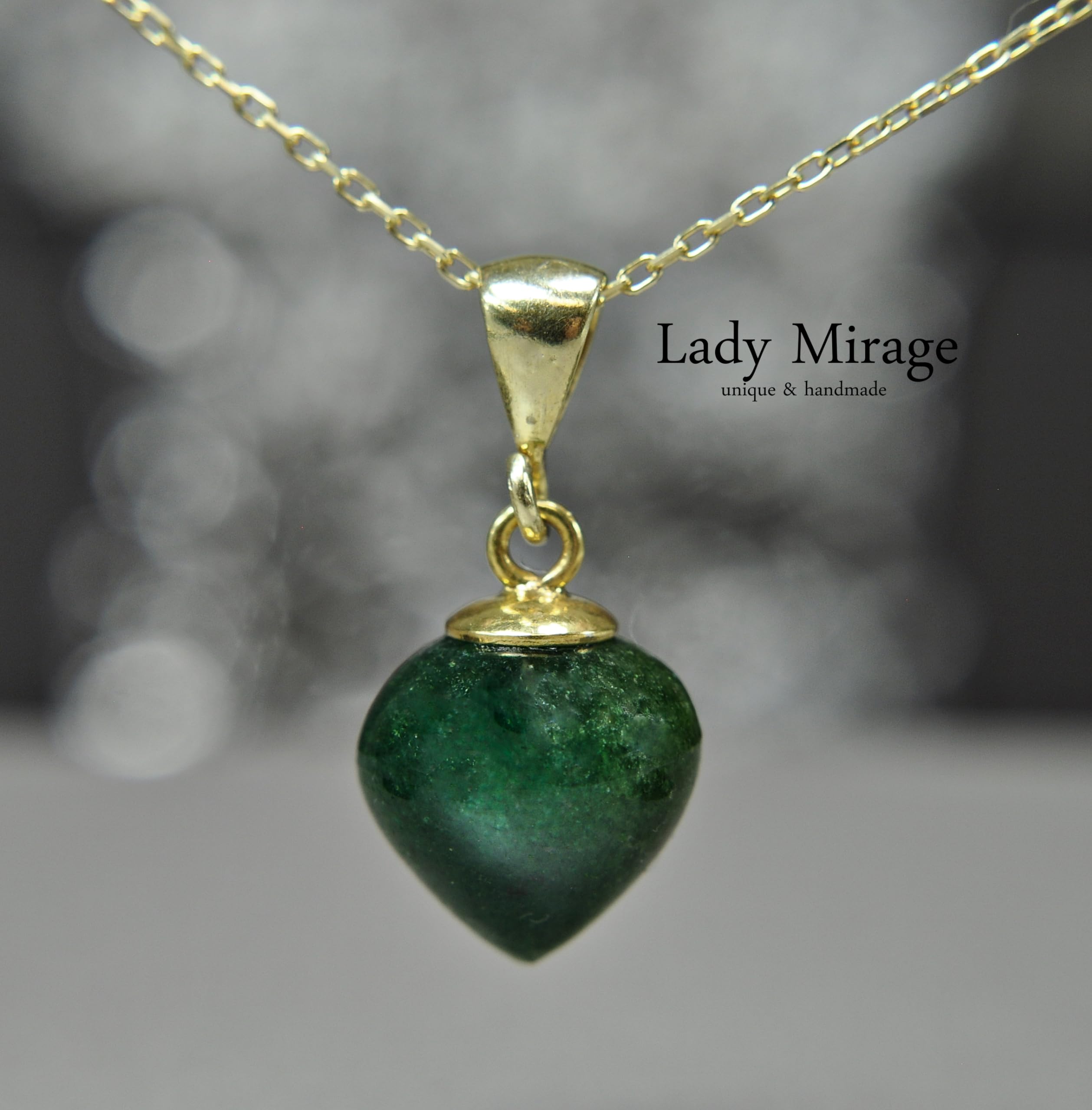 Grüne Jade Schmuck - 14k - Edelstein Kette 925 Silber - Zwiebelform Anhänger - AAA Qualität - Luxuriöse - Geschenkidee Ehefrau - Schmuck - Handmade Geschenk