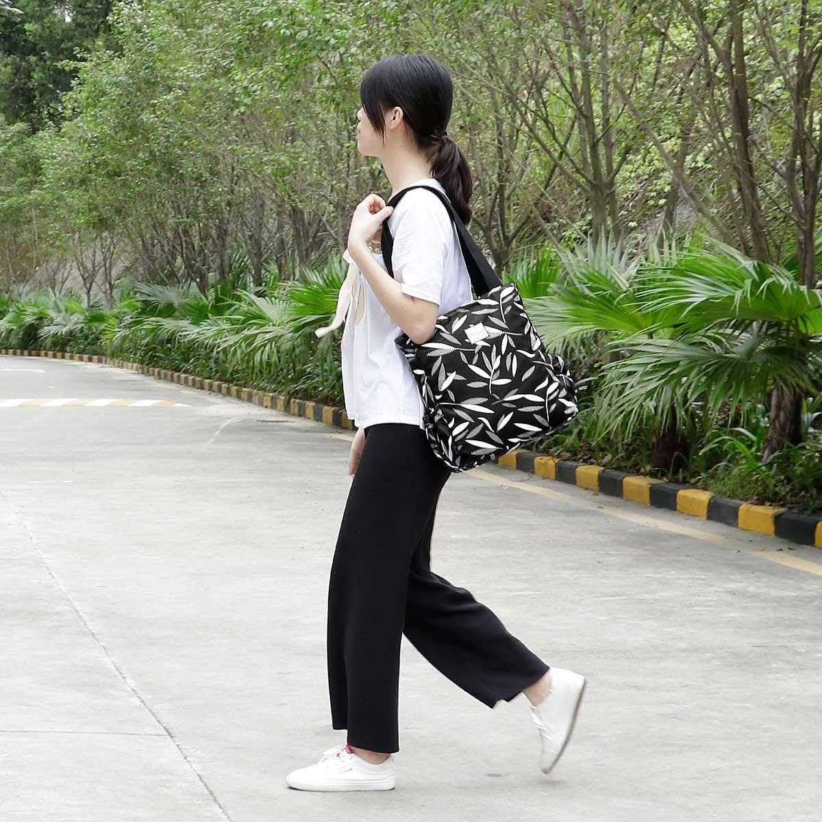 KAMO Floral Tote Bag - Waterproof Lightweight Handbags Travel Shoulder Bag for Hiking Yoga Gym Swimming Travel Beach - Image 2