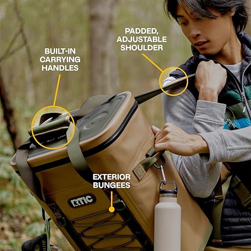 Miniatura 7 de RTIC Mochila enfriadora para 24 latas, aislada, portátil, suave, impermeable, para hielo, almuerzo, playa, bebidas, viajes, campamento, picnic,
