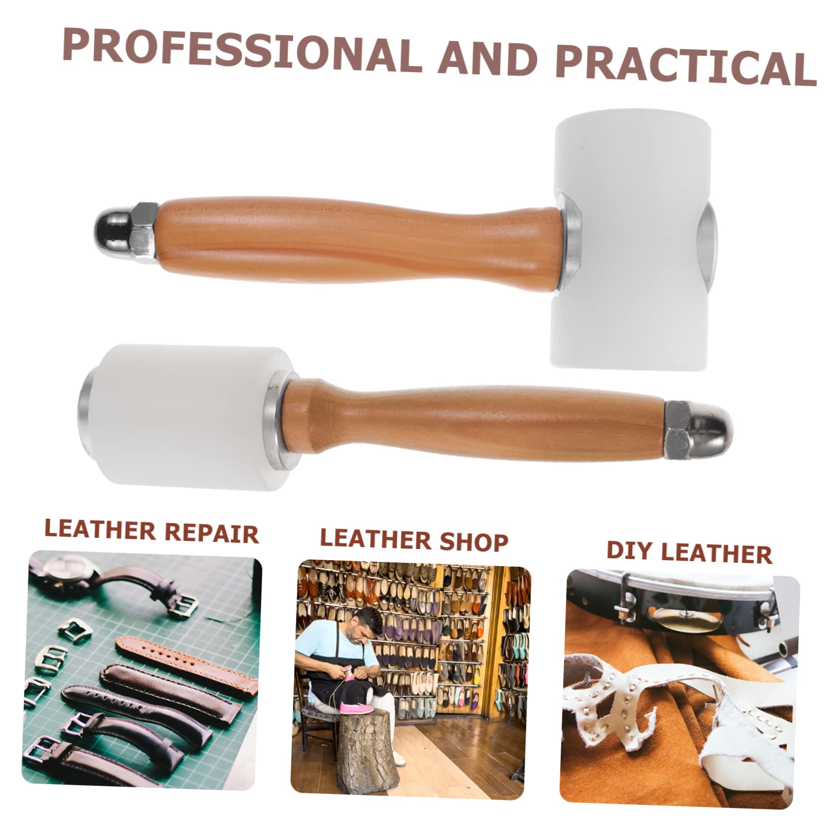 jojofuny 2 Piezas Martillo Para Tallar Cuero Diy Herramientas De Cuero Manualidades Mango De Madera Para Tallar Para Trabajos De Bricolaje