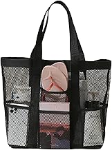 Sac de plage en maille pour femmes,sac de plage xxl,sac à main pliable,sac de plage multifonctionnel de grande capacité,grand sac de plage,pour la plage,les voyages Mesh beach bag,Foldable Waterproof