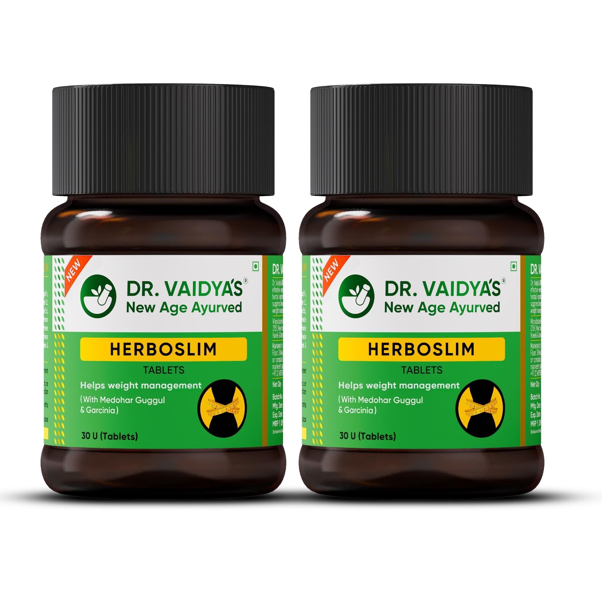 Dr. Vaidya's Herboslim Tablets | Ayurvedic | For Weight Management | Improves Metabolism | Supports Natural Detoxification | (30 Tablets Each) (Pack of 2)-picture-12