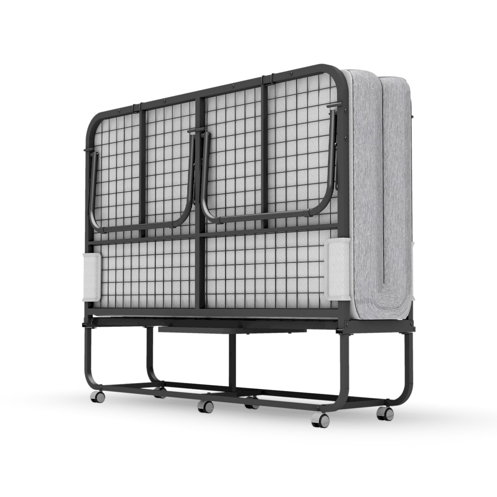 Espsilto Full Size Folding Bed with Mattress - Extra Large Size 75''x54'' Foldable Rollaway Bed for Guest, Space Saving Fold Up for Easy Storage