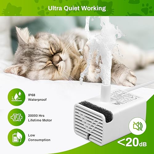 Miniatura 5 de Bomba de fuente de agua para gatos, bomba de repuesto JY-830 para fuente de agua de acero inoxidable para mascotas, bomba USB para dispensador de