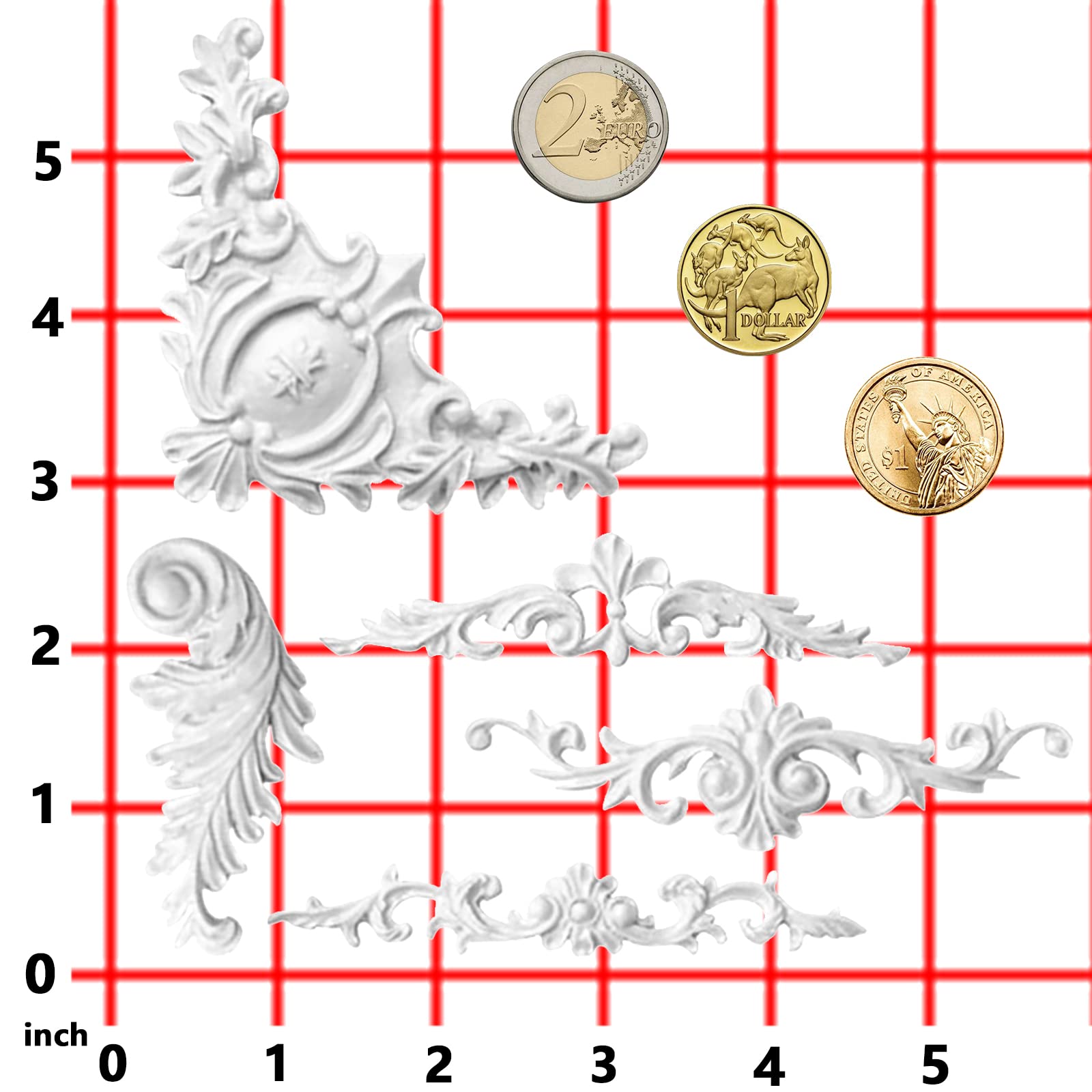 Funshowcase 6 Cavité Style Baroque Motif Défilement En