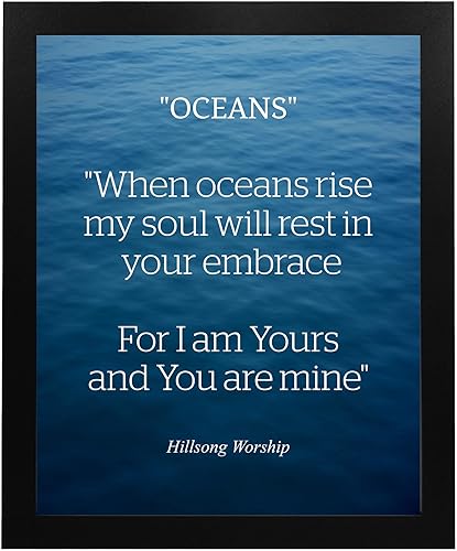 Miniatura 5 de Hillsong Worship - When Oceans Rise Song Lyric Wall Art Print, This Ready to Frame Typographic Ocean Music Wall Art Poster Print is Good For Home,