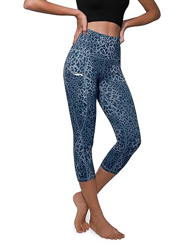 ODODOS Women's High Waisted Yoga Capris with Pockets, Tummy Control