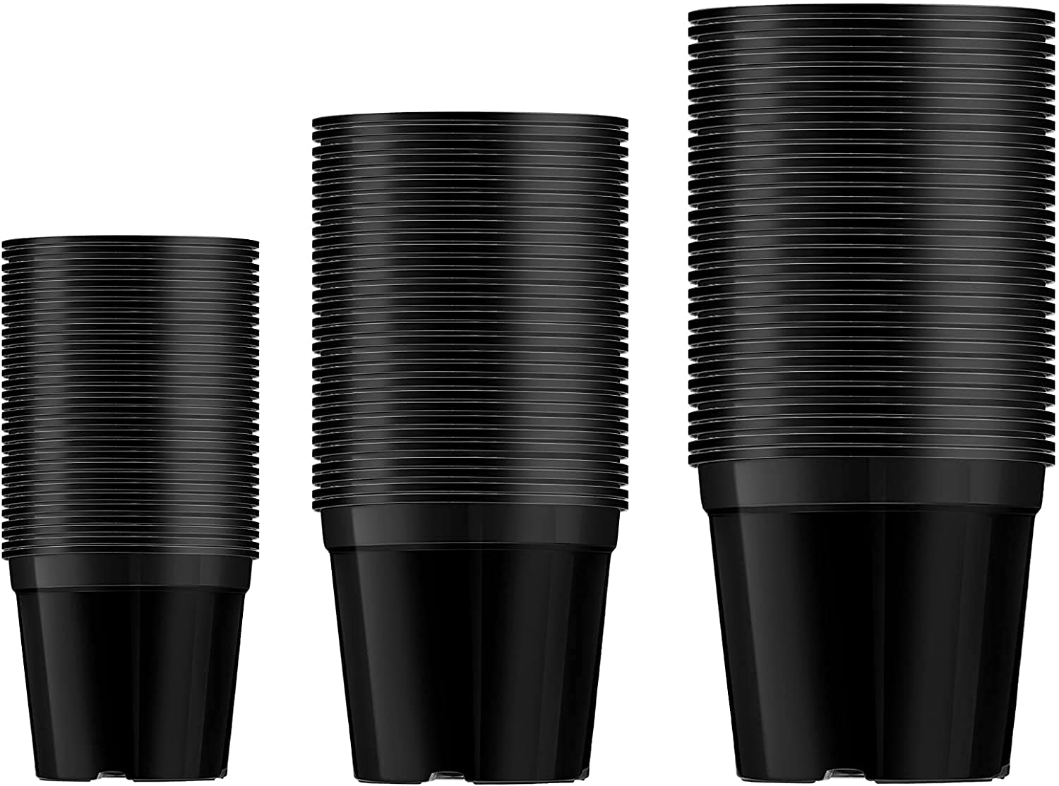 Easy Shopping® Square Plant Pot Strong Black Plastic Hydroponic Pots, Home Kitchen Garden Nursery Flower Plant Pot Flowerpots Succulent Planter Variety of Sizes (12, 10x10x12cm(1Litre) Square)