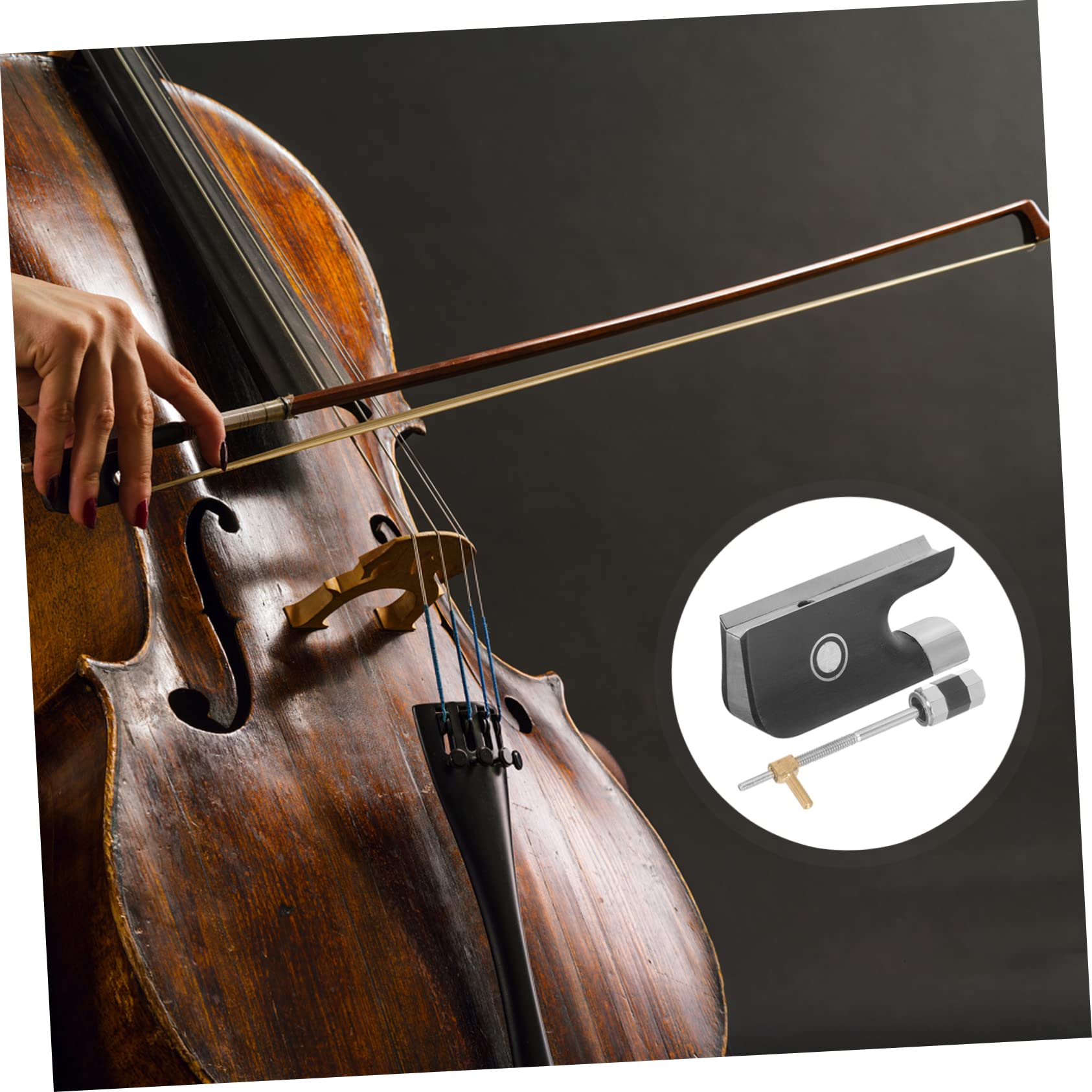 BESTonZON 4 Set fornitura violino accordatore per violino a clip nasetto di ricambio per violoncello archetto archetto per rana ad per violoncello del rame