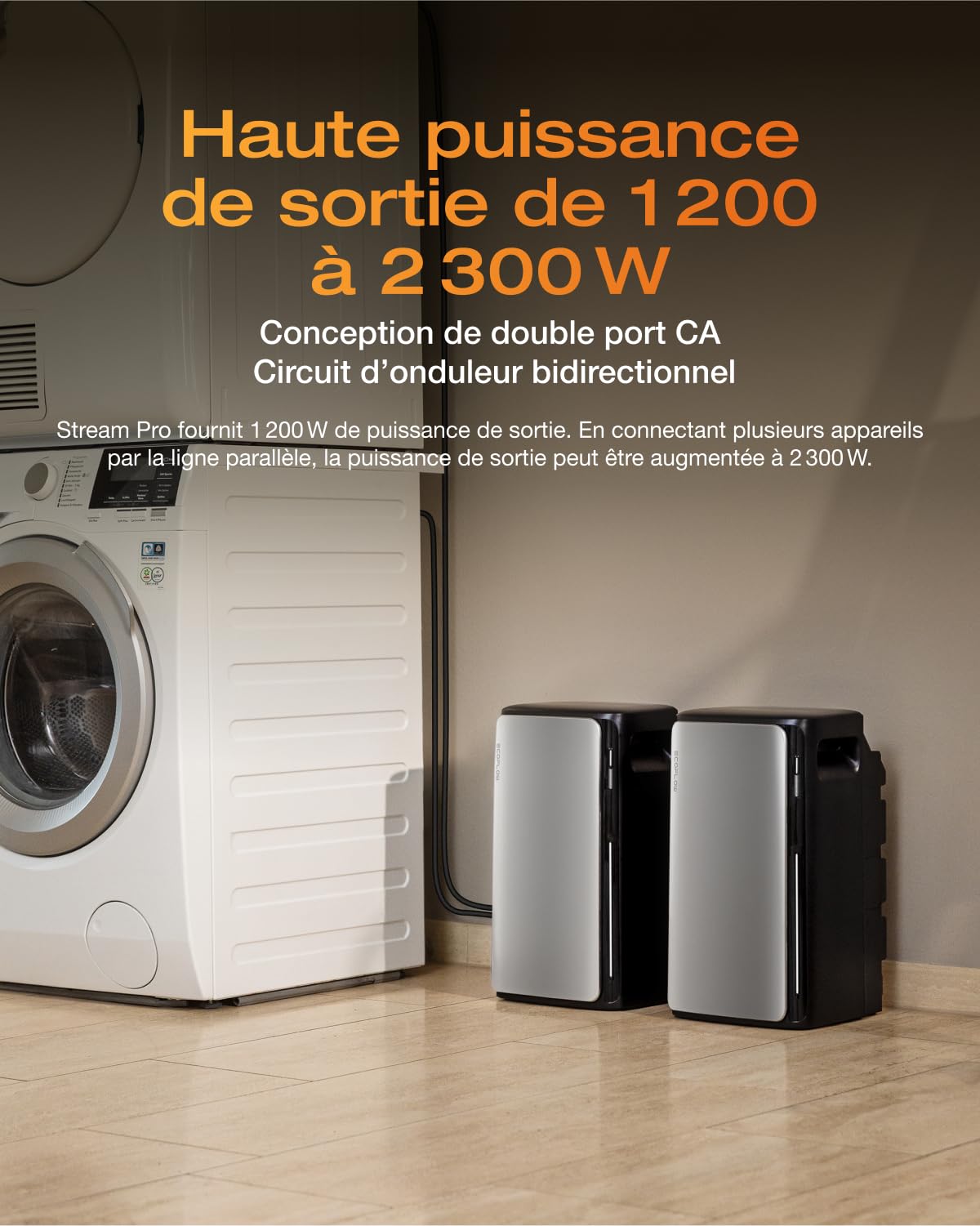 ECOFLOW Stream Pro, Batterie 1,92 kWh pour kit Solaire (Reconditionné) | 3 MPPT, Ports CA Doubles 2300W, Seuls Quelques Petits défauts dans l'emballage, Le Produit n'a Pas été utilisé