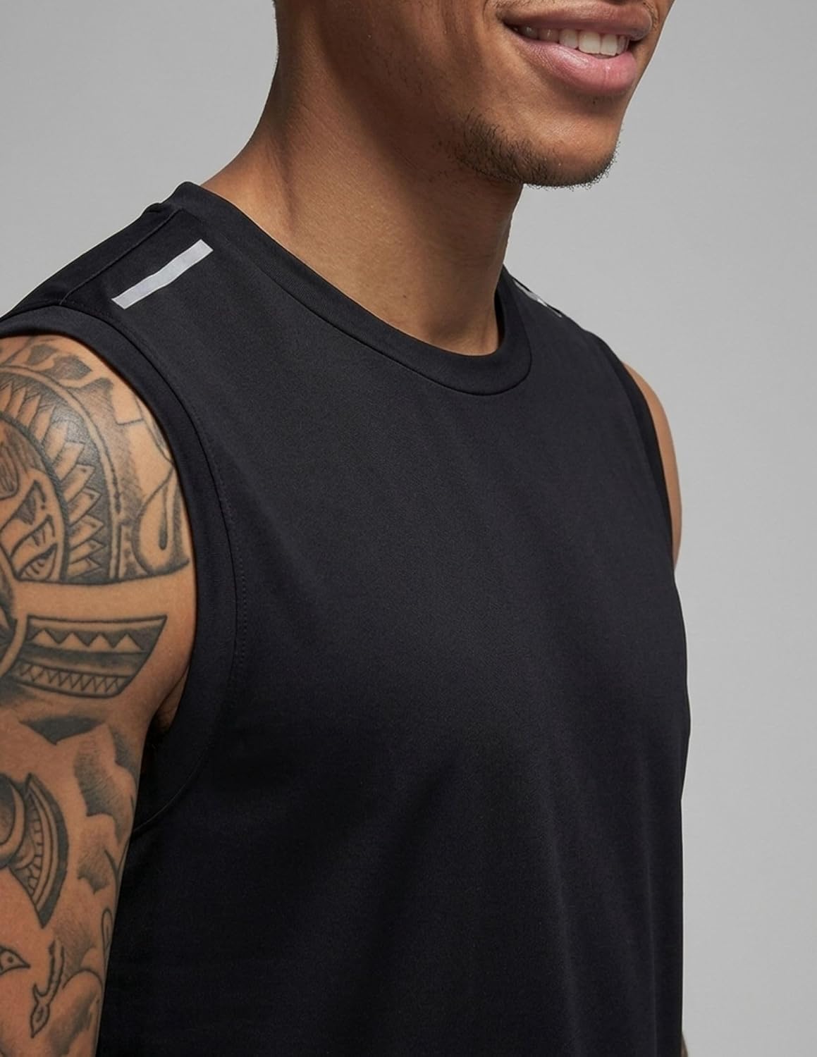 Liberty Imports Pack of 5 Men's Stretch Cool Dry Muscle Tank Tops Athletic Crewneck Sleeveless Workout Shirts