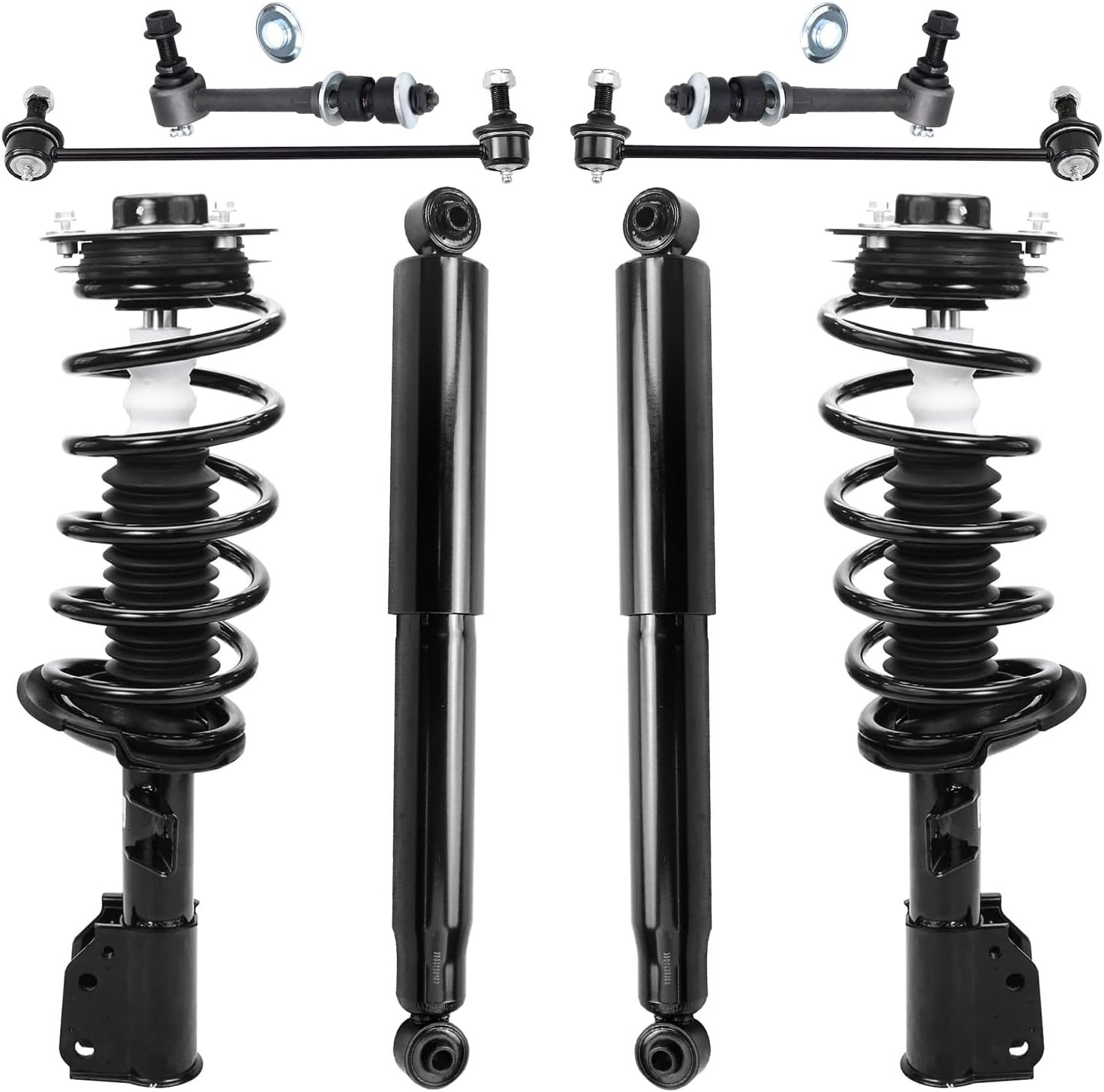 Detroit Axle - 8pc Struts Shocks Kit for 2010-2017 Chevy Equinox GMC Terrain [Excluding 19" Wheels] 2 Struts with Coil Spring 2 Rear Shock Absorbers 4 Front Rear Sway Bars Replacement Suspension Kit