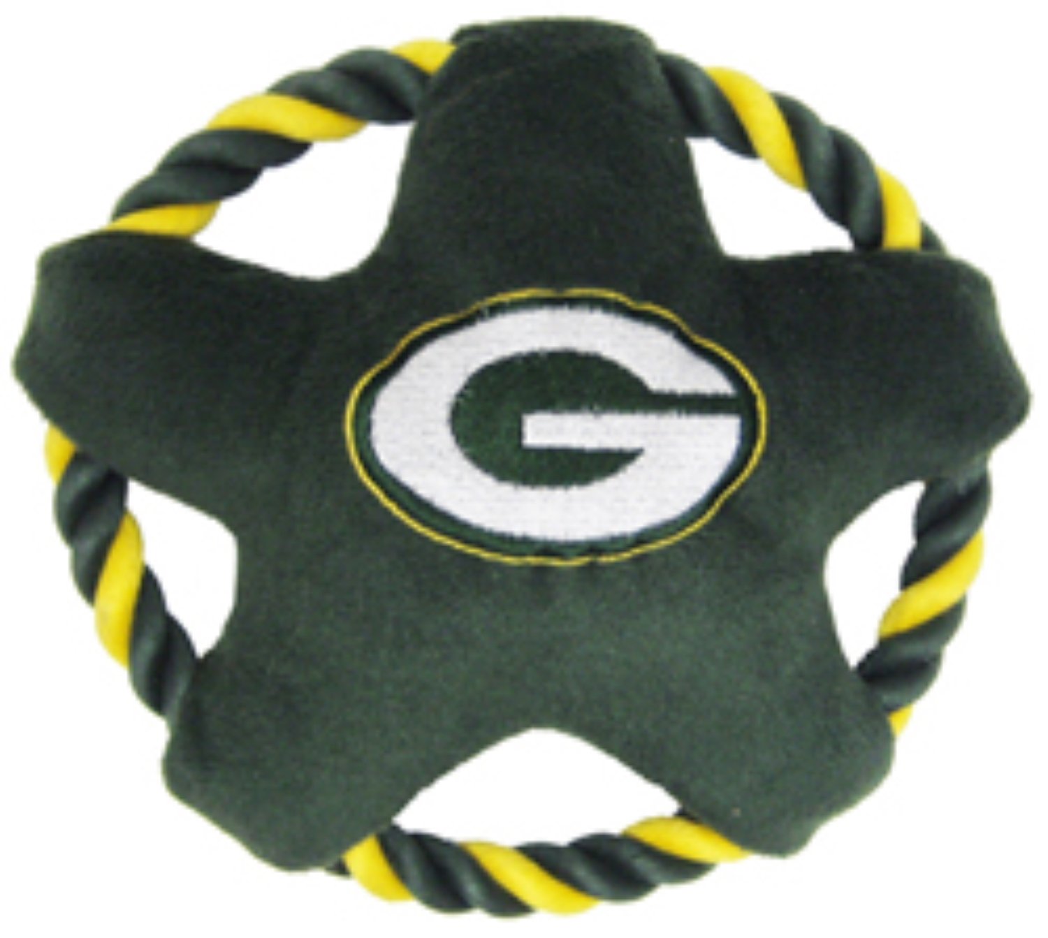 NFL Green Bay Packers Haustier-Geschenkbox mit 2 lizenzierten Hundespielzeugen, 1 natürliches Hundeleckerli mit Logo, 1 NFL-Trikot, 1 NFL Welpen-Trainingsglocken und 1 Auto-Sicherheitsgurt