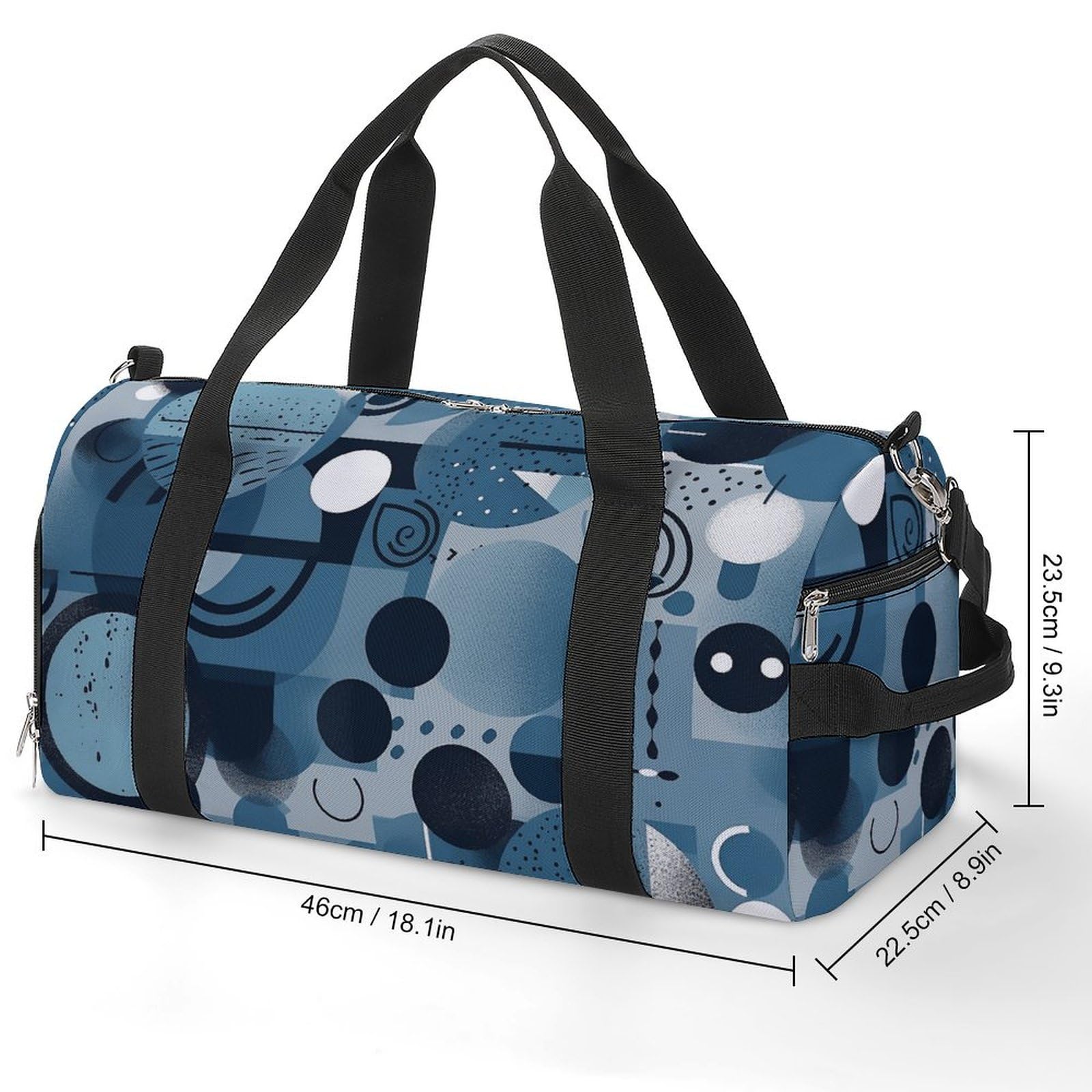 Sporttasche für Damen und Herren, mit Schuh- und Nassfach, Reisetasche, grau, kreisförmiges Muster, Wochenendtasche, Handgepäcktasche für Schwimmen, Fitness, Workout, Sport, Reisetasche, Stil 7,