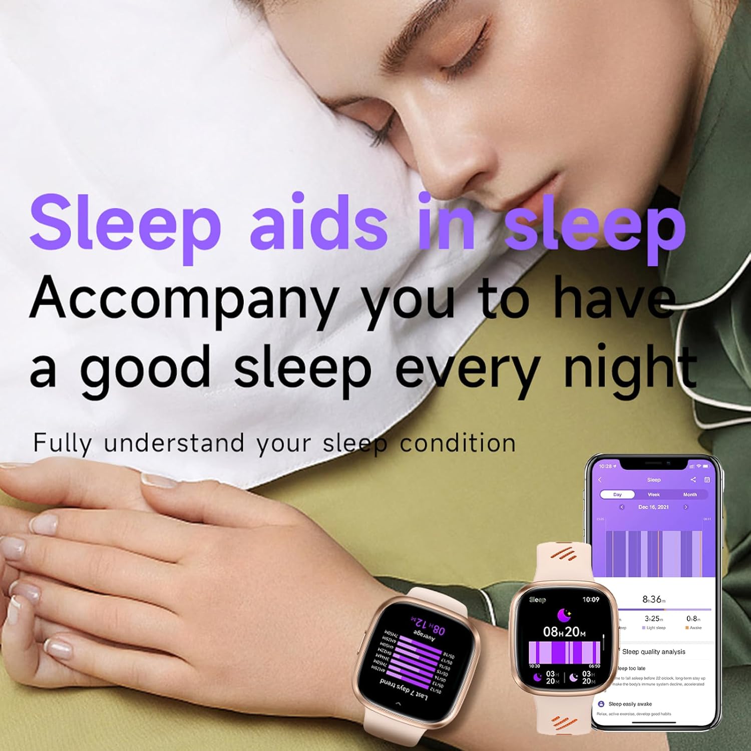 Smart Watches for Women Fitness Tracker for Women Fitness Watch with Heart Rate Monitor Sleep Monitoring Pedometer Calorie Distance Flashlight for Android iOS