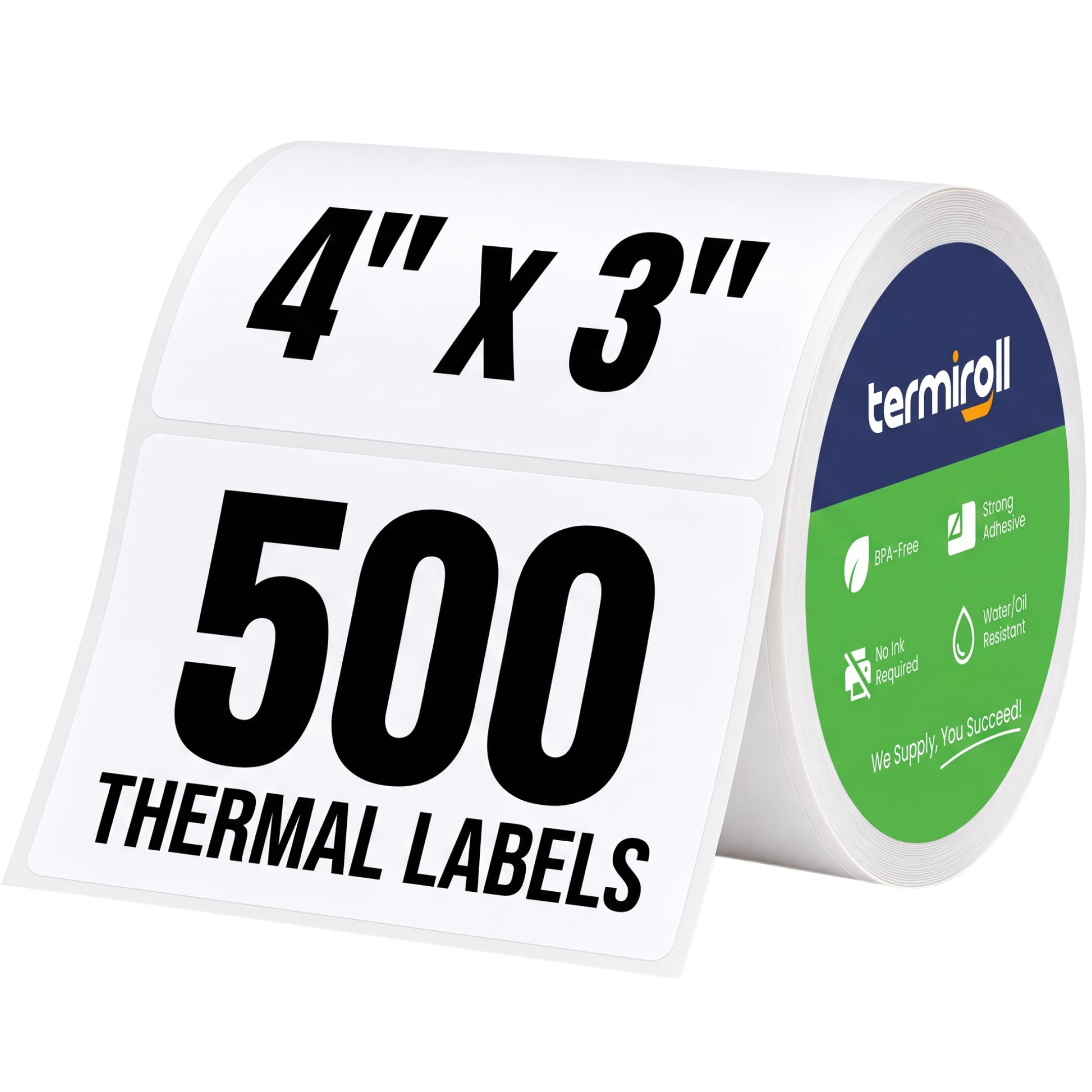 4x3 Direct Thermal Shipping Labels, 500 per Roll, Perforated