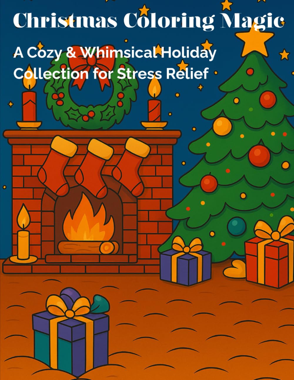 Christmas Coloring Magic: A Cozy & Whimsical Holiday Collection for Stress Relief