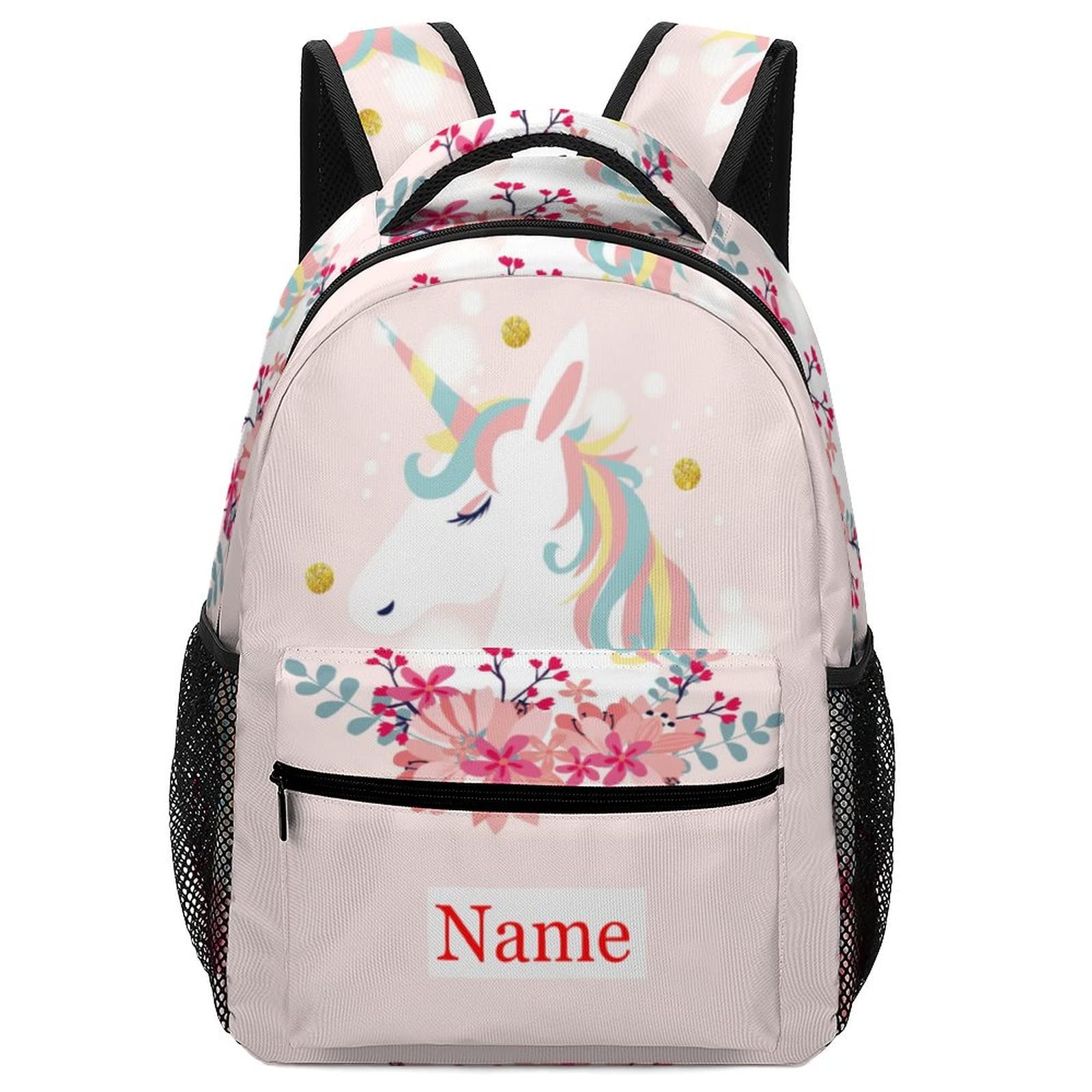 MraxovidPersonalised Backpack with Name Custom Kids School Bag Boys Girls Teens Backpack with Chest Strap