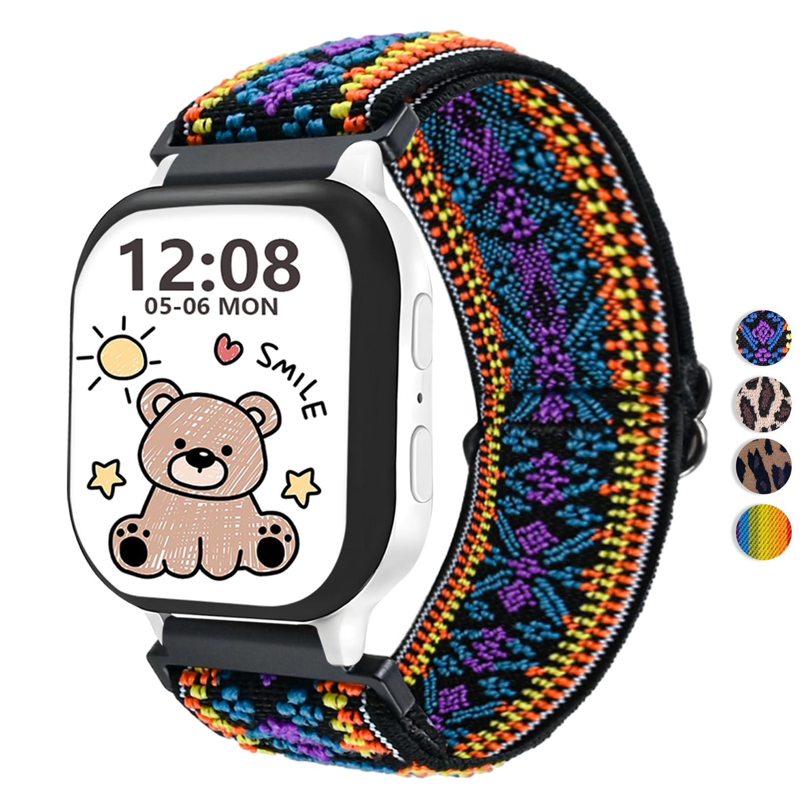 Khxriypha Nylon Band Replacement for Kids Compatible with Gizmo Watch Edition/Gizmo Watch 3/2/1 Gabb Watch/SyncUP Watch Elastic Sport Loop Bands with Adjustable Buckle for Girls/Boys