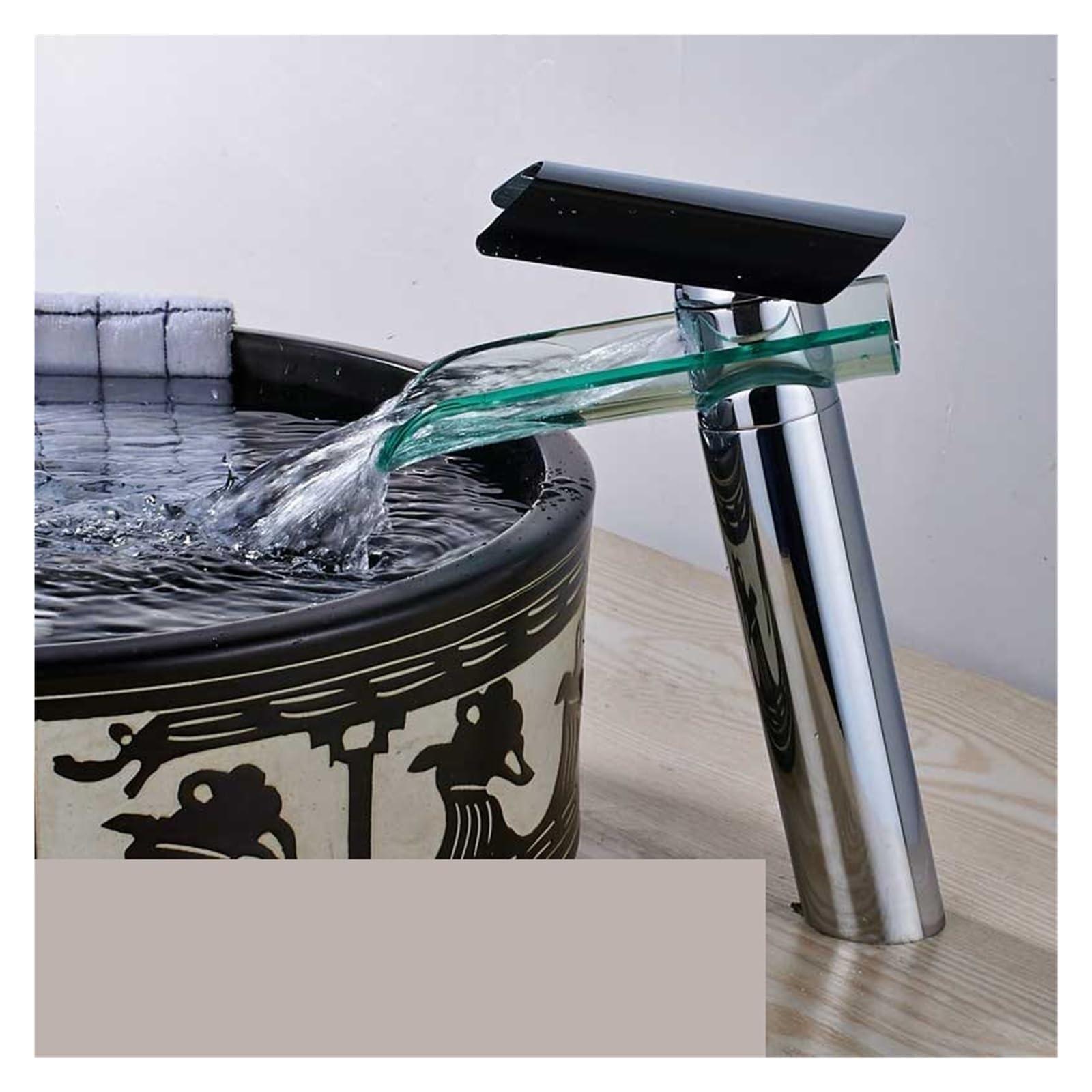 Robinet de lavabo cascade verre mitigeur eau chaude froide de salle de bains