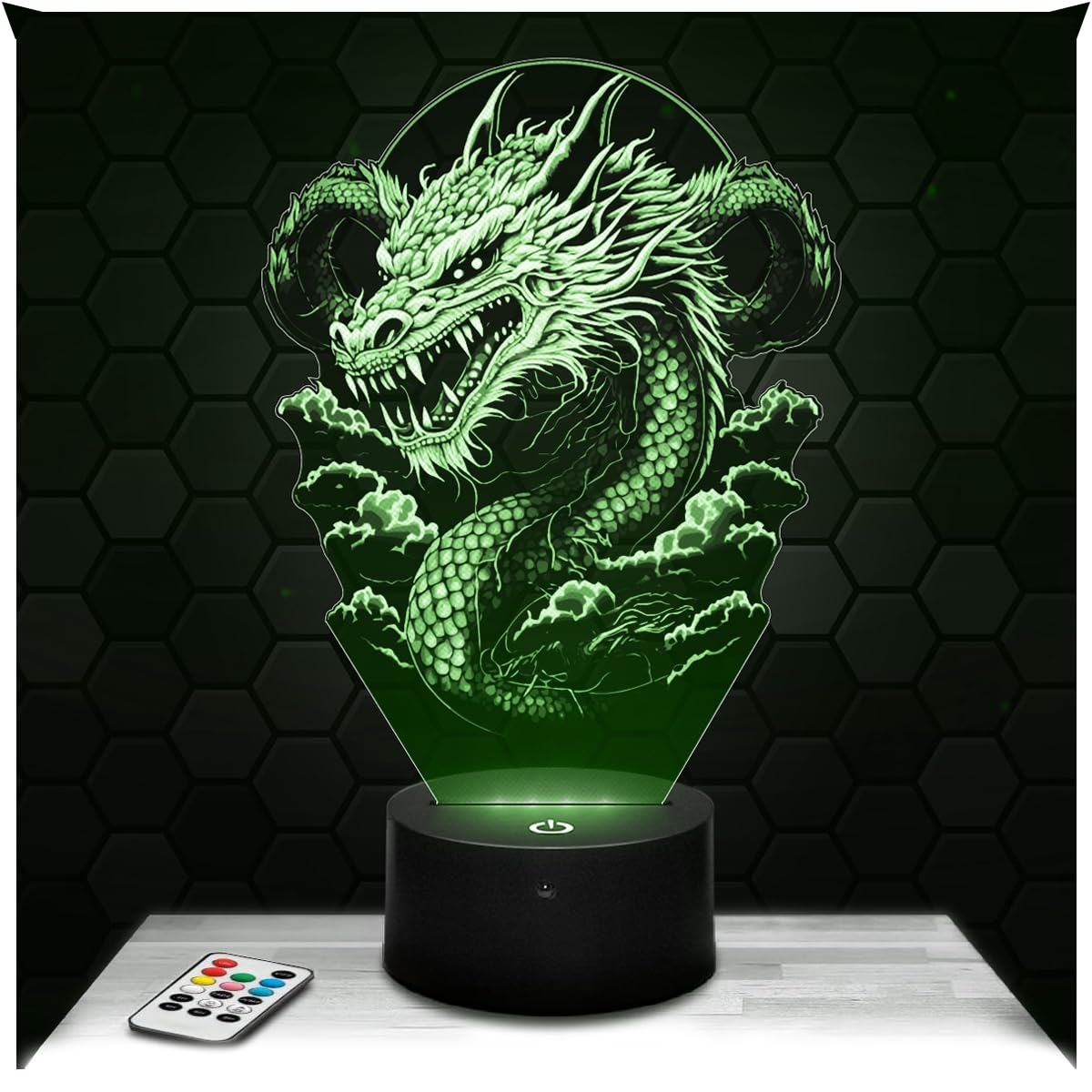 Lampephoto.fr - Japanese Dragon Chinese 3D Lamp Decoration, Gift Idea for Men and Women, Japanese Dragon Object, Night Light, Bedroom Decoration. Original Christmas, Gift idea for Men and Women TOP