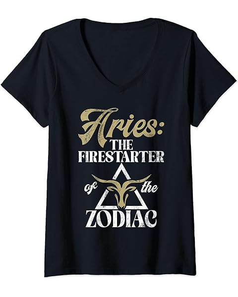 Womens The Firestarter of the Zodiac Aries V-Neck T-Shirt