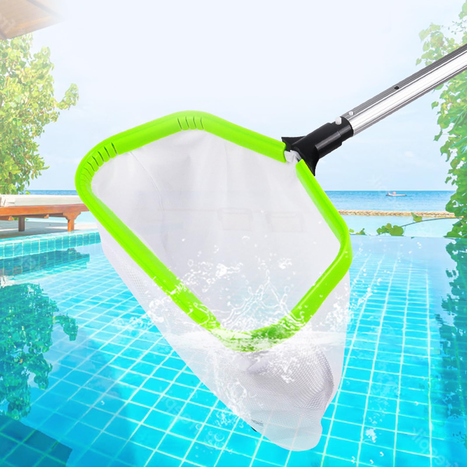 Pool Kescher, Professionellen Feinmaschig Teich Poolkescher, Feinmaschig Algen Kescher, Algenkescher Käscher Teichkescher für Reinigung Schwimmbad Blátter Insekten Schlamm Pool Zubehör