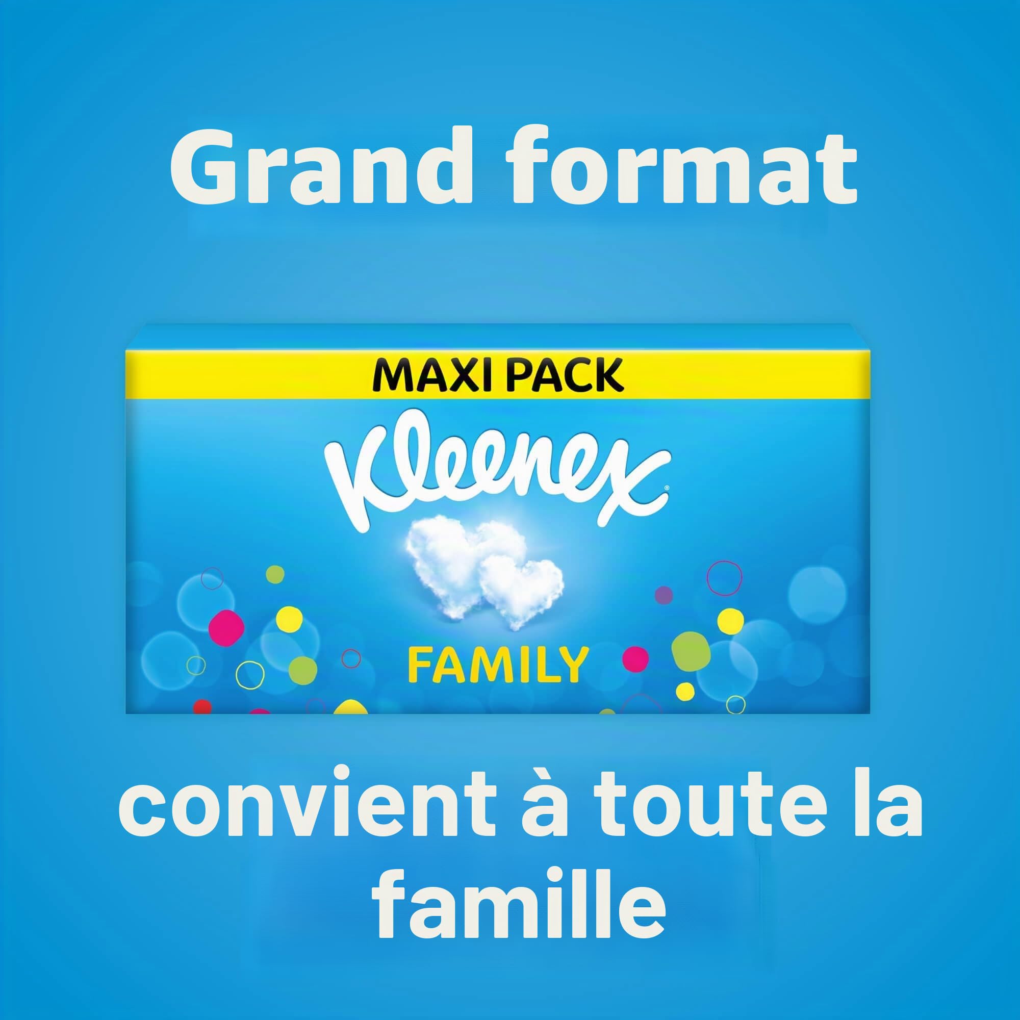 Tissus Kleenex Family - 1280 mouchoirs - 10 x 128 pièces - Coffret cadeau Bleu