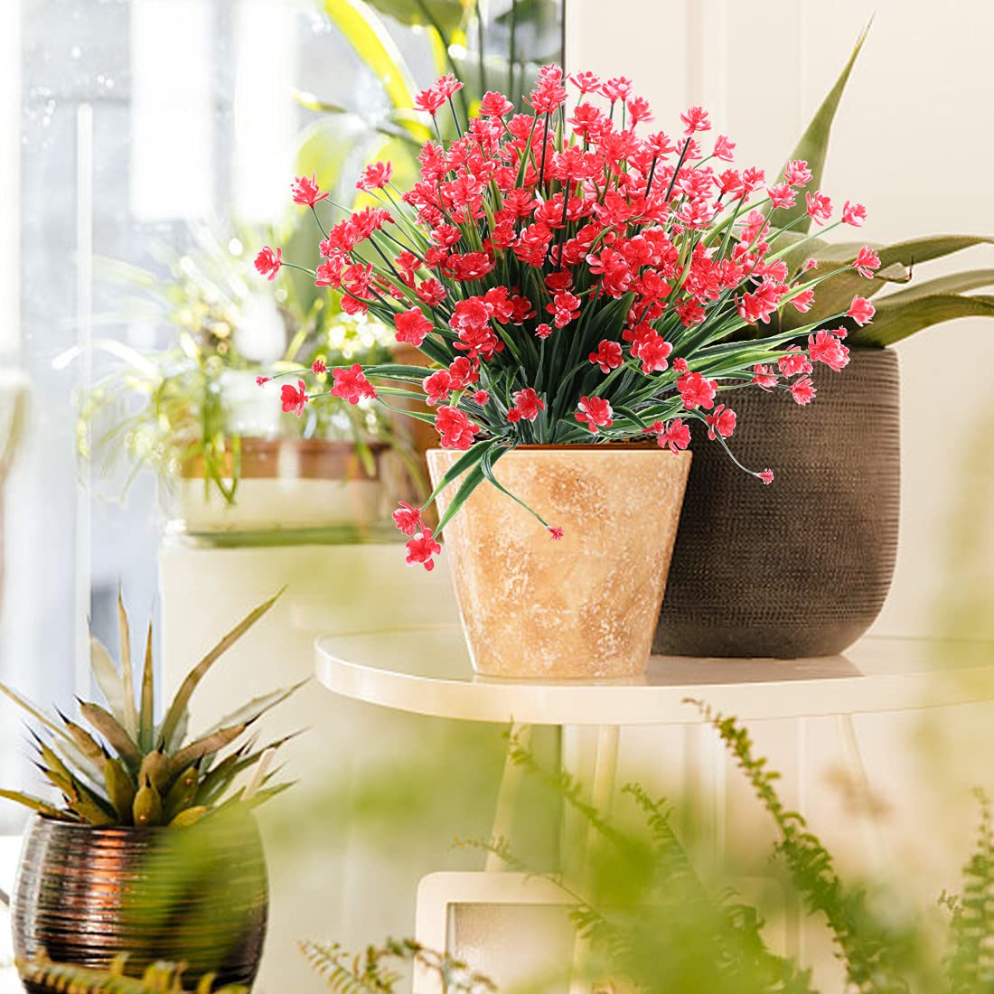 Amazon.co.jp: URSTOUD 造花 10個 フェイクグリーン フェイク