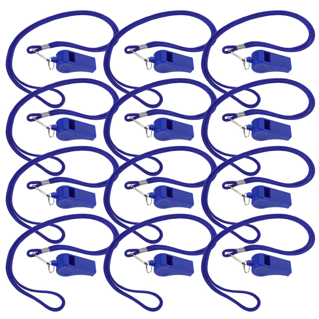 VICASKY - Silbatos de supervivencia potentes de plástico azul con cordón silbatos de emergencia para senderismo, camping, fútbol y actividades deportivas al aire libre