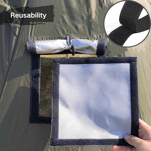 Miniatura 5 de SoloWilder Kit de gato de estufa para tienda de campaña altamente ignífugo para estufa de bricolaje para tienda caliente 9.4 x 9.4 pulgadas