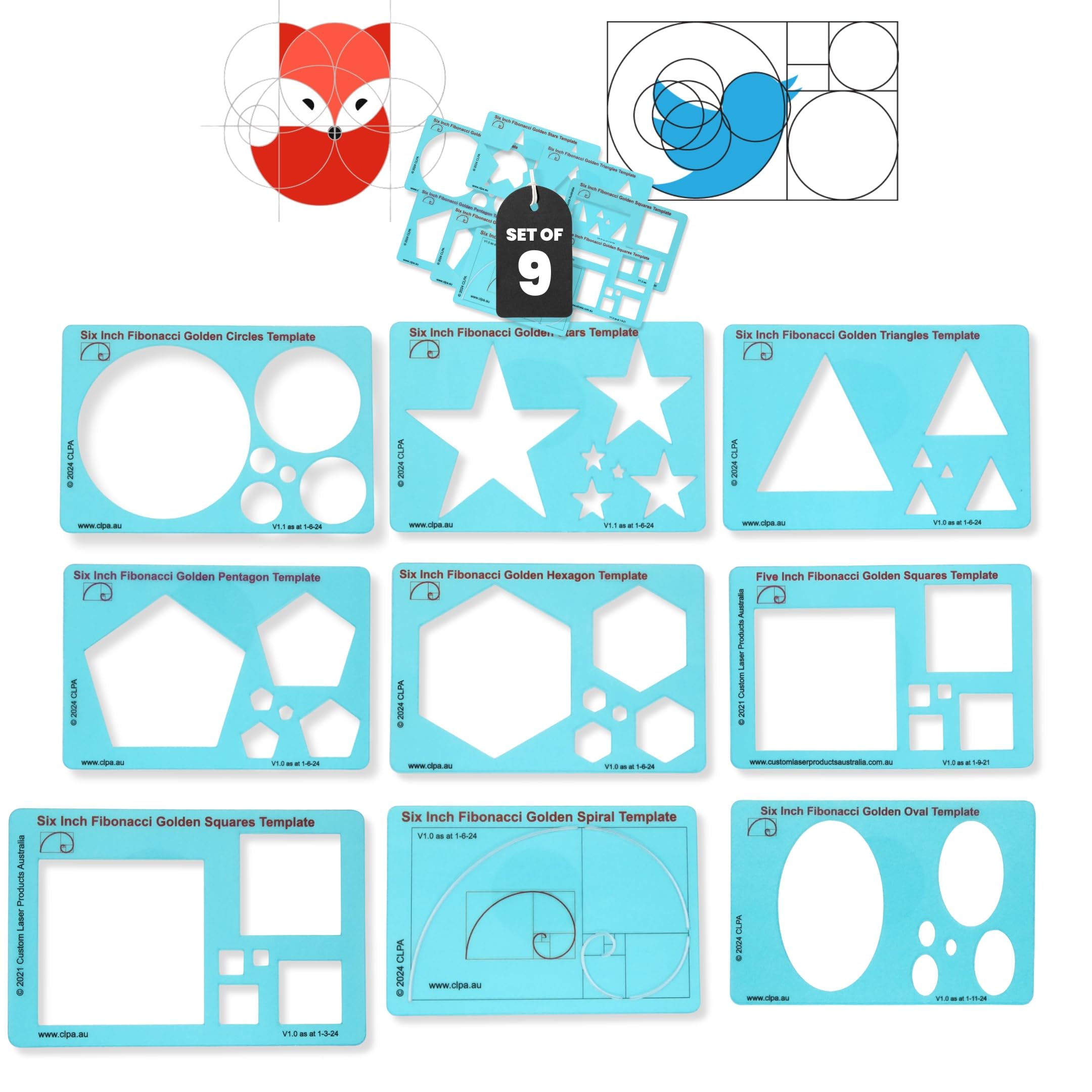 CLPA Fibonacci Drawing Templates - Full Set