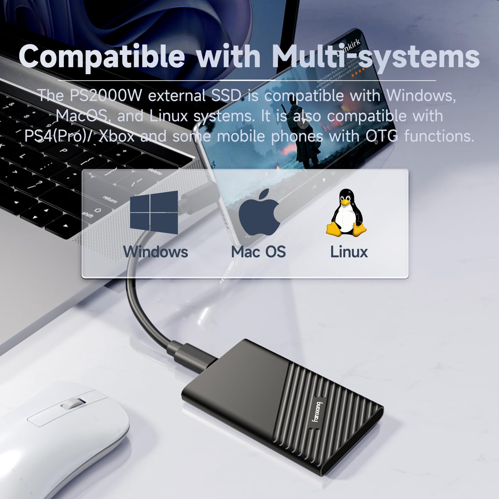 【新品】ranxiana PS2000W ポータブルSSD 1TB Amazon.com: fanxiang 500GB External SSD Portable, Up to 2000MB/s