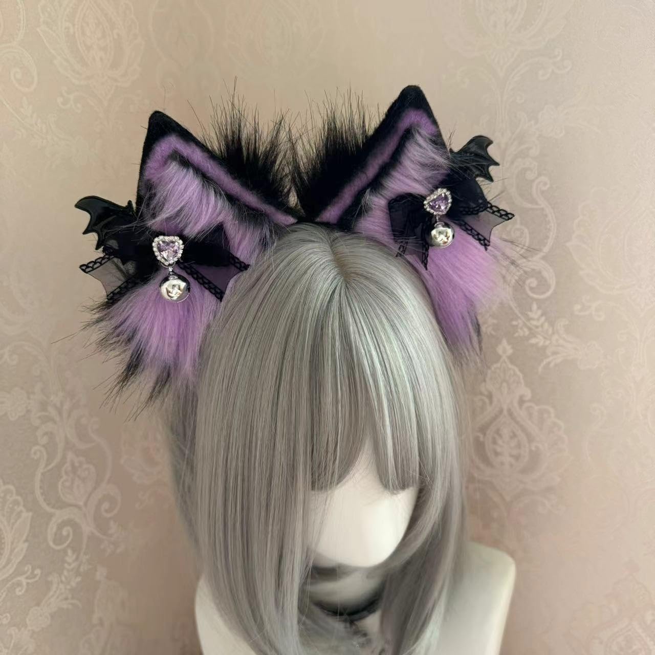 Ekwikzz Cat Cosplay Ears Cat Ears Headbands Clips Accessories Punk Gothic Cross NEW01-ALL