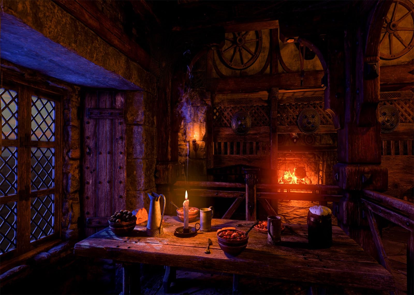 Wooden Interior Photography Background Party Decor BELECO Medieval ...