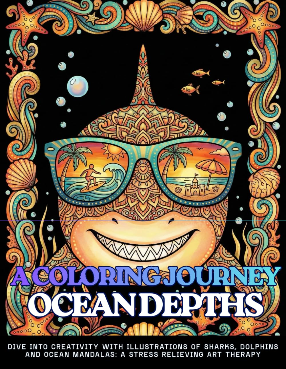 A COLORING JOURNEY OCEAN DEPTHS Dive into Creativity with Illustrations of Sharks, Dolphins and Ocean Mandalas: A Stress Relieving Art Therapy: An ... Turtles and Tropical Fish for Relaxation