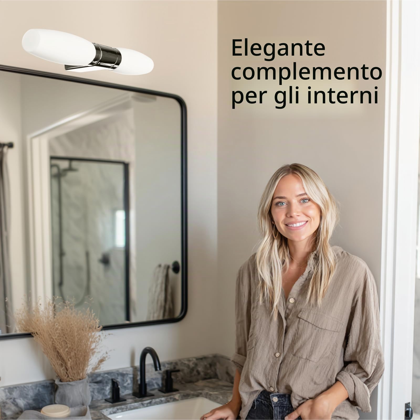 Arte Lamp Applique Da Specchio Per Bagno A Due Punti Luce Con Cavo E Presa Finitura Cromata E Vetro Ovale Per Illuminazione Uniforme Del Lavabo E Zona Trucco