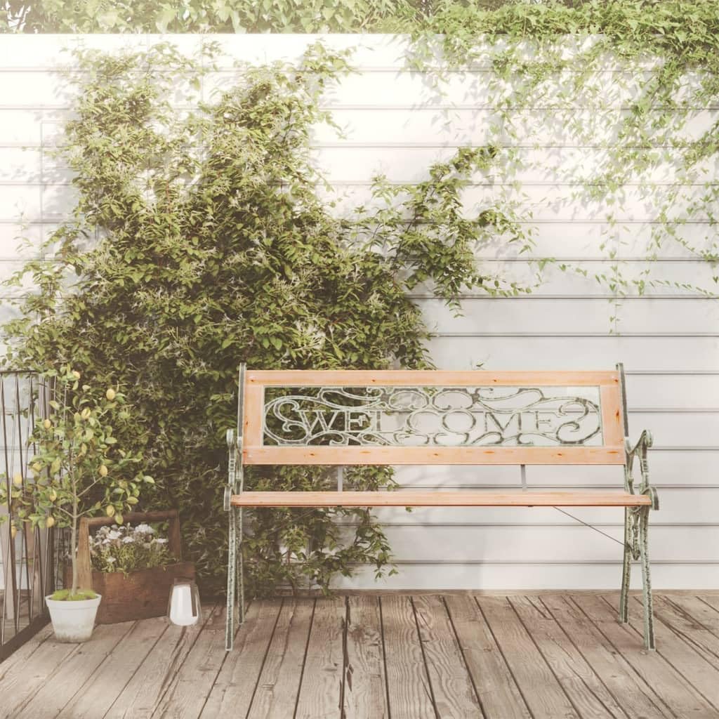 Garden Bench Wooden, Black Solid Firwood, Wrought Iron, PVC 48 in,Vintage Wooden Garden Bench with Rustic Design for Outdoor Use Patio Furniture