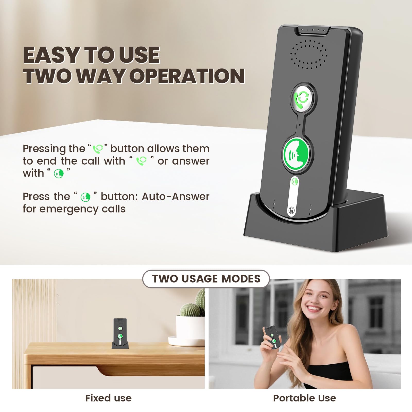 Gegensprechanlage, 2-Wege-Gegensprechanlage, kabelloses Intercom-System für Zuhause, 500M SOS Alarm Kabellos Senioren Notruf Intercom, Echtzeit-Kommunikation zwischen Räumen (3)