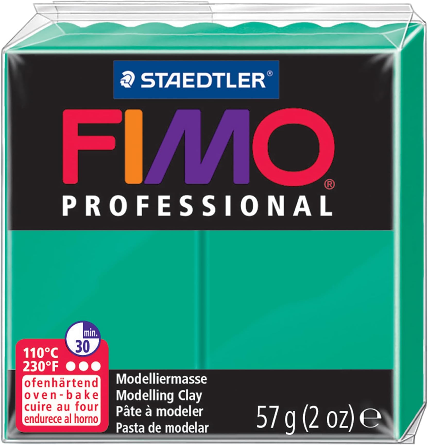 Fimo Professional Oven Hardening Modelling Clay, 57G, Green