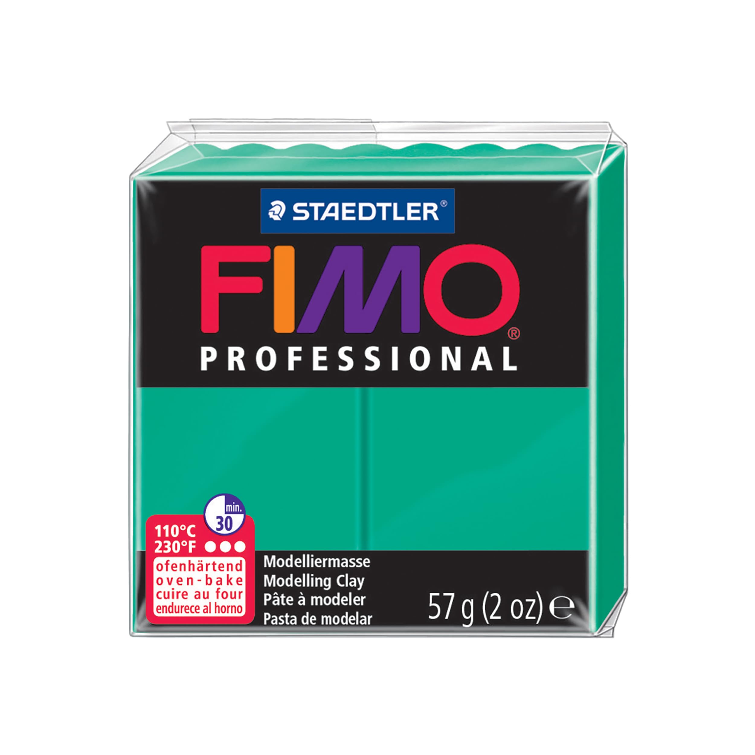 STAEDTLER Fimo Professional Oven Hardening Modelling Clay, 57G, Green