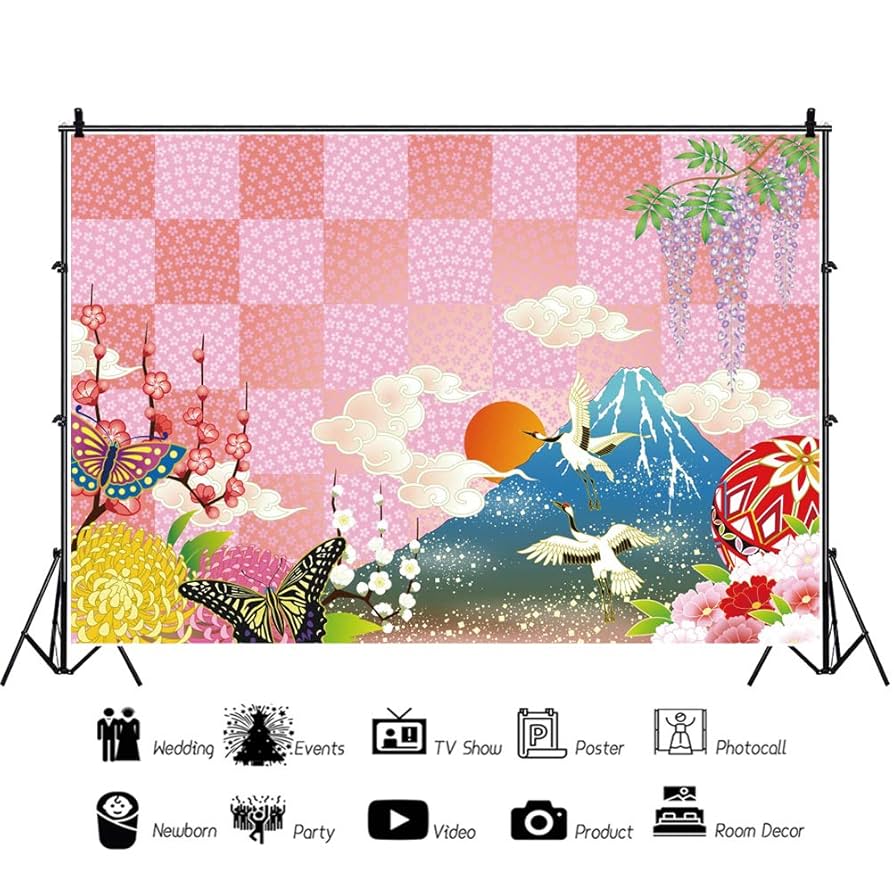 Amazon | Qinunipoto 背景布 和風 背景 写真の背景 写真撮影用