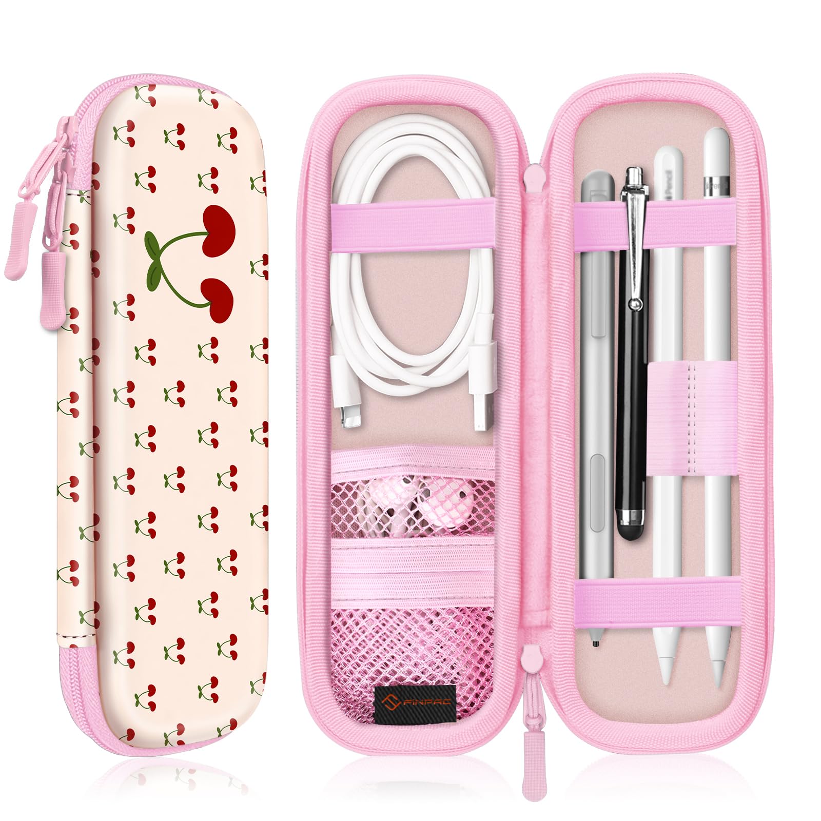 Fintie Holder Case for Apple Pencil (USB-C) & Apple Pencil (1st / 2nd Generation), PU Leather Protective Carrying Bag Sleeve Compatible with Apple Pen, USB Cable, Samsung Stylus, Coquette Cherries-picture-23