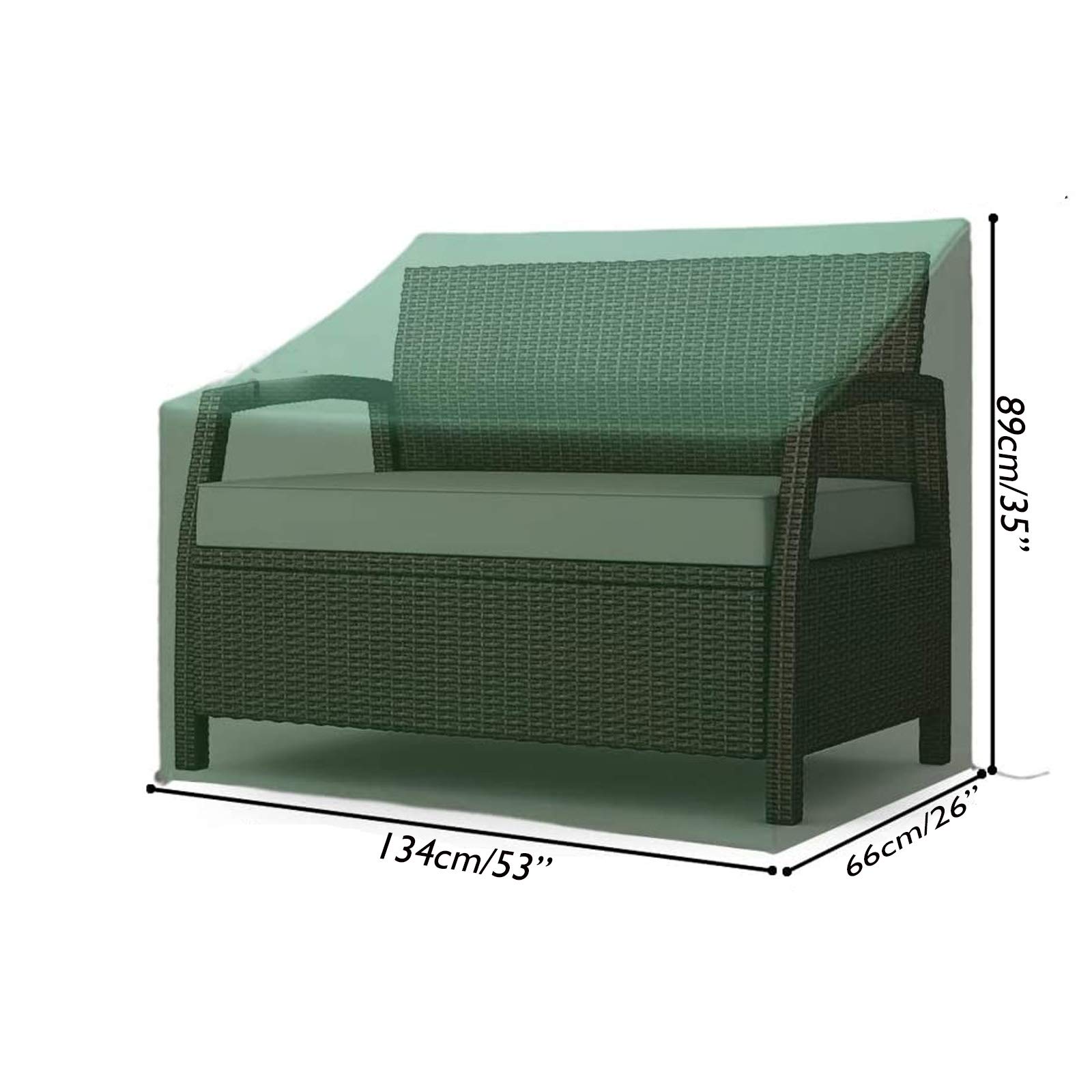 Copertura per Panca da Giardino, Copri Panca Protettiva Impermeabile Coperture per Panche Antivento Anti UV 210d Resistente in Tessuto Oxford - 134x66x89cm