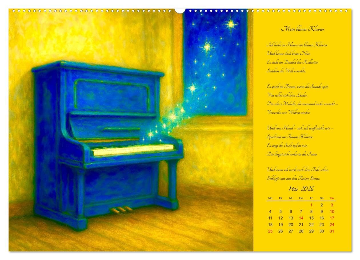 Gedichte. Die berühmtesten deutschsprachigen Verse (hochwertiger Premium Wandkalender 2026 DIN A2 quer), Kunstdruck in Hochglanz: Poetische Meisterwerke der deutschen Lyrik (CALVENDO Kunst)