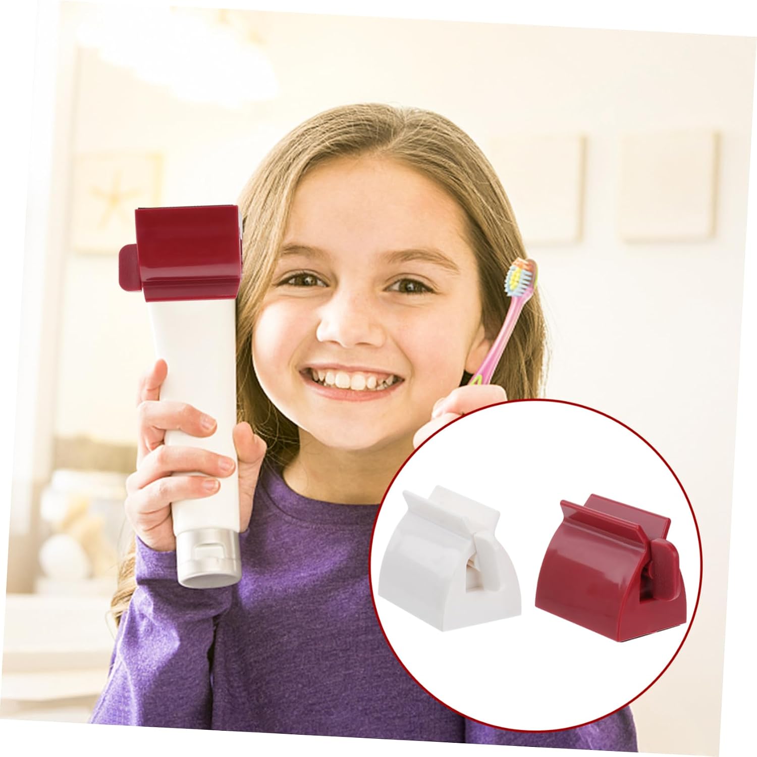 KOMBIUDA 6pcs Automatic Toothpaste Squeezer Easy Dispenser for Efficient Tube Use Rolling Toothpaste Holder for Bathroom Accessories Saves up to Wasted Product