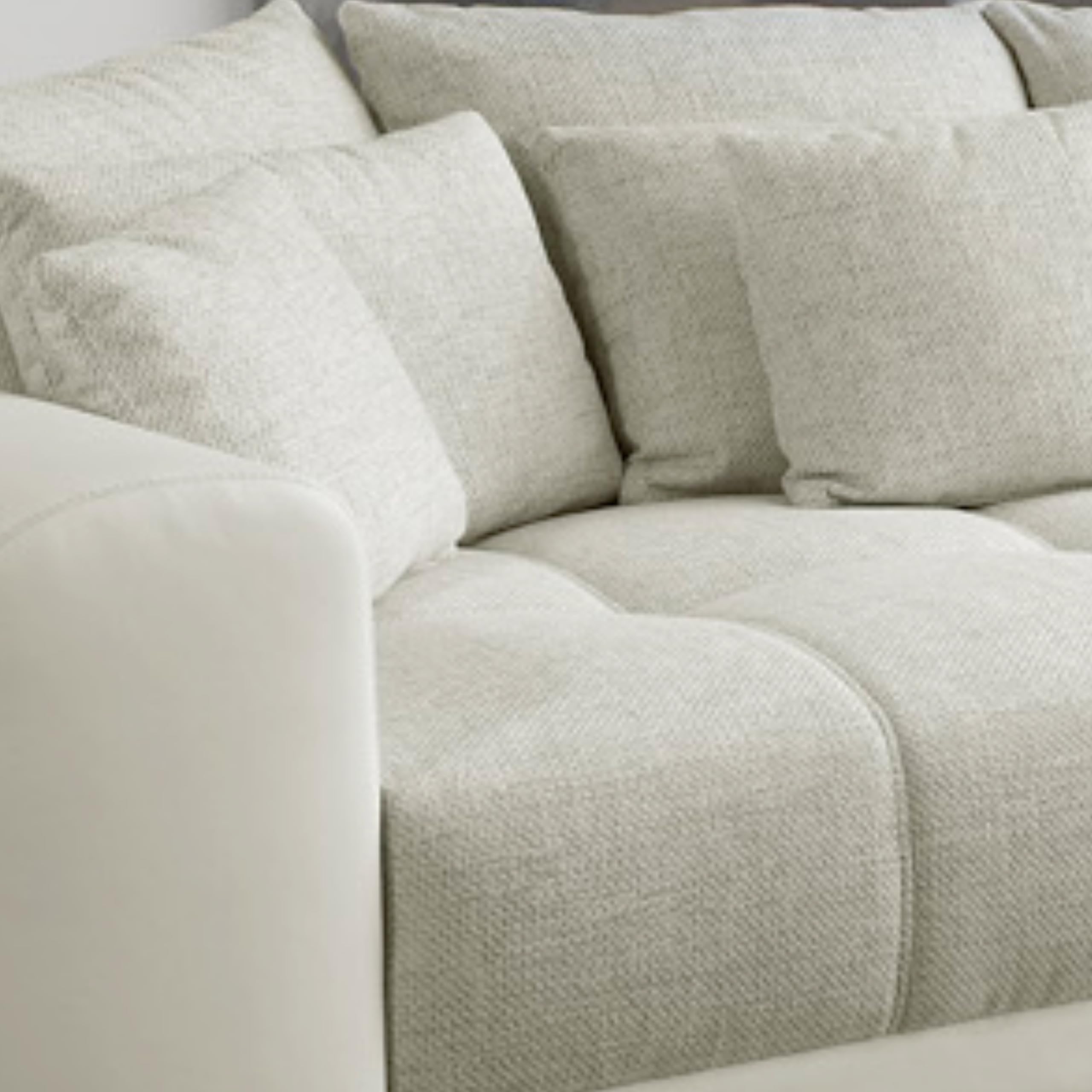 luma-Home 15113/ Big-Sofa XXL Lounge Couch, Weiß/Grau Beige